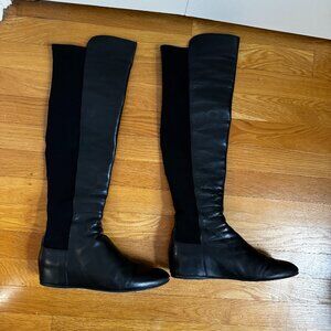 Stuart Weitzman Black Leather Over the Knee Boots Size 8.5